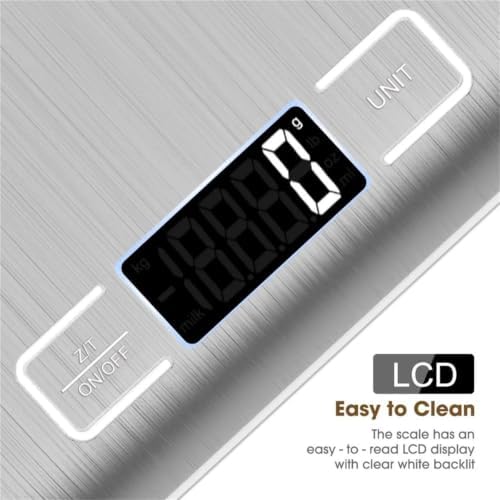 10kg Digital Kitchen Scale, Stainless Steel Electronic with Tare Function, LCD Display for Coffee Brewing, Baking, and Cooking(Pink) - Image 3
