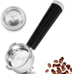 58MM Portafilter Double Spouts 3 Ears, 316 Stainless Steel Espresso Portafilter with 0.38MM Ultra-Fine Filter Blocks Grounds, Coffee Portafilter with Ergonomic Handle Fits Palm,Fits CASABREWS,Breville by Arcbt