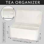 AuldHome Design Farmhouse Tea Bag Box (White), Vintage Retro Style Enamelware Tea Storage Tin - Image 6