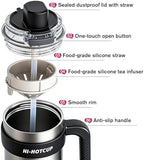 (Gradient Black-316stainless steel inner+ Handle+independent tea utensil+3 drinking mode)Hi-hotcup 40oz Insulated Tumbler with Handle, 316 Stainless Steel Vacuum Travel Mug for Car Office Gym Outdoor - Image 7