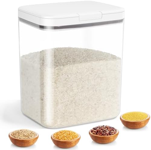 11 Lbs Rice Storage Container 5.8Qt Flour Sugar Containers with Flip-up Lid by TBMAXS