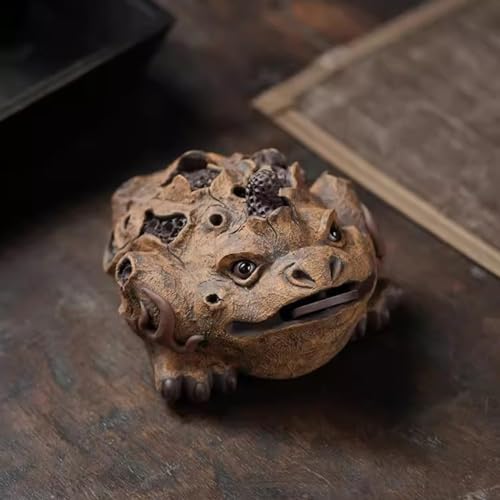 Tea Pet Creative Tree Bark Golden Toad Purple Sand Tea Pet Desktop Ornaments Tea Set Tea Tray Tea Play Fully Handmade Statue Gongfu Tea Set - Image 6