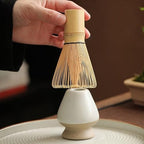 LUNCHS 4-Piece Set Matcha Kit Matcha Accessory Matcha Whisk and Bowl with Bamboo Teaspoon and Tea Brush Matcha Whisk Set(White) - Image 5