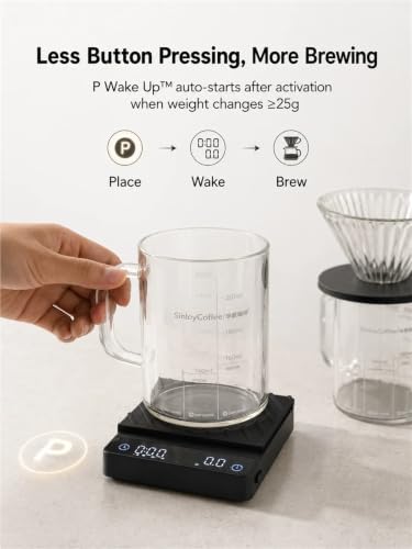 Tiny 3C Coffee Scale with Timer, P Wake Up Function, 0.1g Precision, Compact Design for Espresso & Pour Over, Portable Digital Scale for Small Brew Spaces,(Sale Black) - Image 3