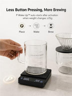 Tiny 3C Coffee Scale with Timer, P Wake Up Function, 0.1g Precision, Compact Design for Espresso & Pour Over, Portable Digital Scale for Small Brew Spaces,(Sale Black) - Image 3