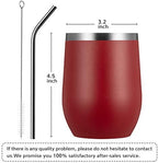 MEWAY 12oz/12 Pack Wine Tumbler Glasses with Lid -Double Wall Vacuum Stainless Steel Travel Tumbler Mug,Stemless Insulated Wine Cup for,Coffee,Cocktails,Gifts (Red,Set of 12) - Image 3