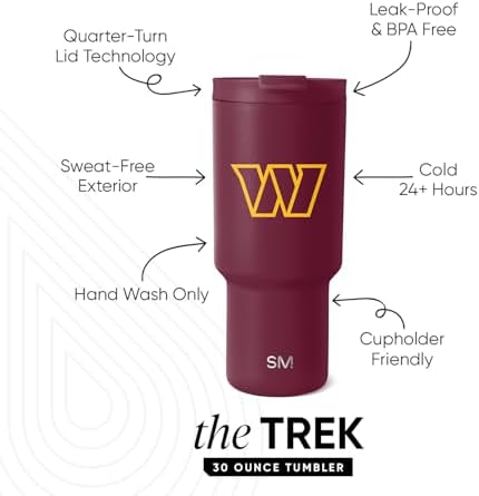 Simple Modern Washington Commanders Tumbler with Flip Lid, Straw 30oz | NFL, 30 Ounces (Pack of 12) - Image 2
