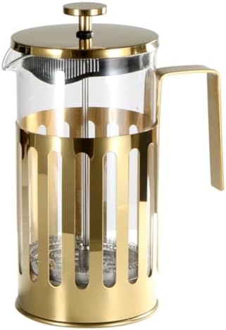 French Press Coffee Maker Espresso Coffee Maker Copper Cold Brew Heat Resistant Thickened Borosilicate Coffee Pot With 3 Stainless Steel Filter Screens(/Gold,350ml) by GIZNXBA