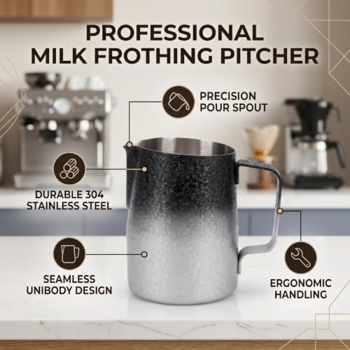 Stainless Steel Coffee Frothing Pitcher, 450ml (Gradient Silver) - Image 4