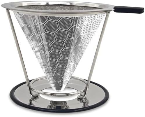 Pour Over Coffee Dripper–Stainless Steel Paperless Reusable Filter by GZEduld