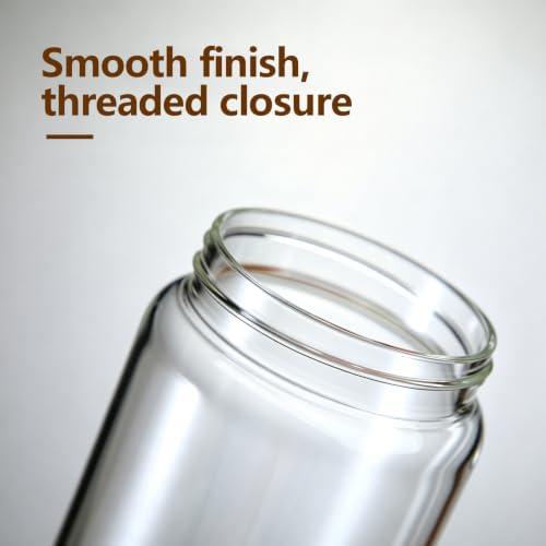 3 Pcs 40.5 oz/1200ml Glass Jars with Airtight Screw-On Wooden Lids, Medium Decorative Glass Food Storage Container Jar Set for Coffee Bean,Nut,Candy, Flour,Sugar, Snacks,Oatmeal,pasta - Image 5