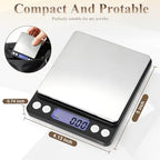 Digital Jewelry Scale, 500g x 0.01g High Precision Gold Scale, Portable Gram Scale with LCD Display, Tare Function, PCS Counting, Professional Small Scale for Jewelers Collectors Pawn Shops - Image 5