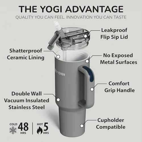 YOGI 30oz Tumbler with Straw - Slate - Image 3