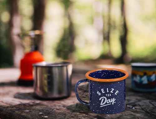 Gentlemen's Hardware GEN323UK Enamel Espresso Set, Camping and Hiking Coffee Cups, 120 milliliters, Navy/Orange - Image 6