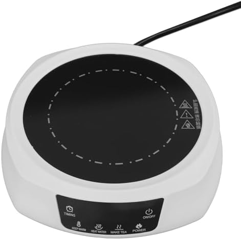 Portable Electric Hot Plate, 800W Ceramic Stove, 5 Inch (White) - Image 3