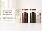 KKC HOME ACCENTS Glass Canister for Coffee Bean & Tea, 39 oz Jar with Lid - Image 4