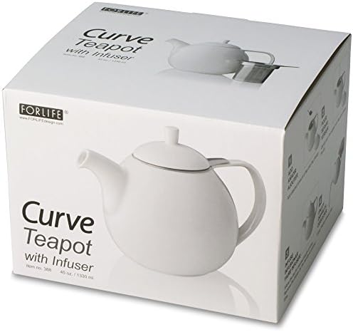 FORLIFE Curve Teapot with Infuser, 45-Ounce, Mandarin - Image 3