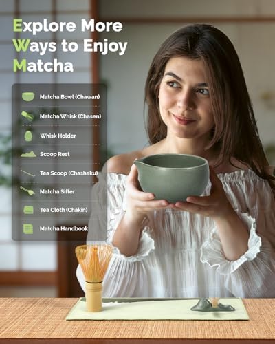 Maestri House Matcha Whisk Set, 7-Piece Kit with Spouted Ceramic Bowl - Image 3