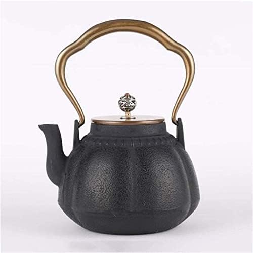 LJYT Teapot Cast Iron Tea Maker with Copper Handle, Vintage Heat Resistant Tea Infuser, for Home Office Office Tea House Party, 1.1L (Color : B) by Unknown