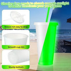 Honeydak 45 Pack 24 oz Glow in the Dark Halloween Cups, Fluorescent Green - Image 3