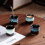 Japanese Tea Cups Set of 6, Ceramic Teacups, Chinese Tea Cups for Hot Tea or Coffee, Demitasse Cups 2.5 Ounces Coffee Mugs (mixed exterior) - Image 6