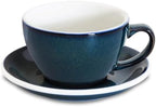 Loveramics Coffee Cup Ceramic, 10 oz Latte Art Cup with Saucer for Cappuccino, Tea, Espresso, Thick - walled stoneware Cappuccino mug Set for Cafe and Barista - Potters Colours (Night Sky, 10OZ) by LoveramicsUSA