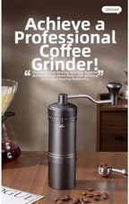 Portable manual coffee grinder with stainless steel burrs and metal body, adjustable for fine to coarse grind, for travel and home coffee brewing (Black1) - Image 5