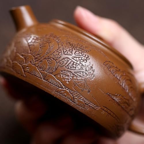 Tea Kettle Creative Handmade Exquisite Pattern Jiangshan Beautiful Teapot Home Purple Sand Teapot Ceramic Tea Infuser - Image 3