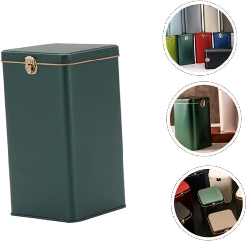 Metal Tea Black Tea Loose Leaf Condiment Organizer for Fridge Containers for Food Tea Storage Can Metal Cookie Tins Container Sealing Pot Tea Storage Container-Deep Greenx3pcs - Image 4