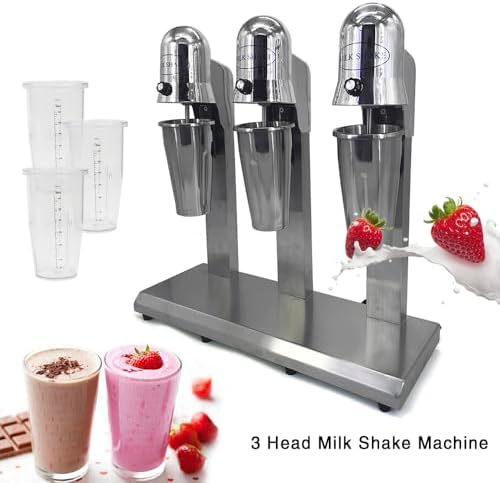 3 Head Electric Milk Shake Machine, 110V 18000RMP Powerful Electric Tea Drink Mix Milkshake Mixer with 3 x 800ml Cup, Milk Frother Mixer for Milk Drink Tea Juice - Image 4