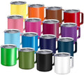 YOUKE OLA 16 Pack Stainless Steel Insulated Coffee Mug Bulk with Handle & Lids, 12oz Vacuum Insulated Double Wall Travel Mug for Hot and Cold Drinks Home Office Car, 16 Colors by YOUKEOLA