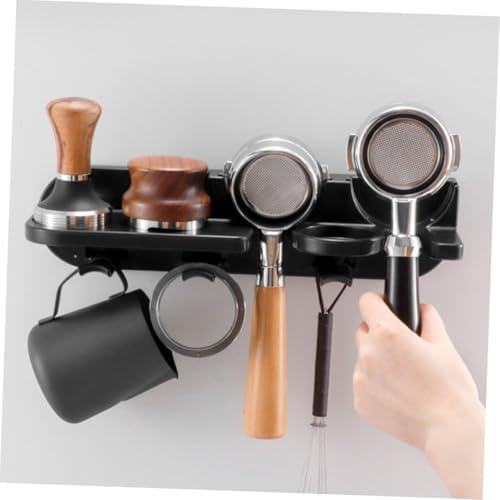 Black ABS Coffee Machine Organizer Wall Shelf for 51mm Espresso - Image 6