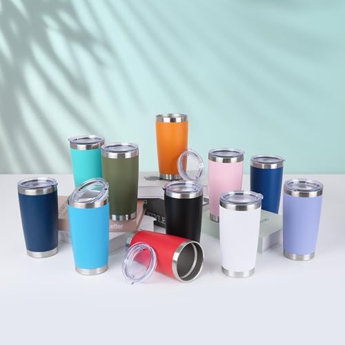 HASLE OUTFITTERS 20oz Stainless Steel Tumblers Bulk, Insulated Travel Cup with Lid, Double Wall Vacuum Coffee Mug for Cold & Hot Drinks 8 Pack, Light Pink - Image 6