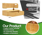 Bamboo Tea Organizer – Stackable Collection (1Tier w/Drawer） - Image 3