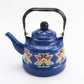 Enamel on Steel Whistling Tea Kettle, Kitchen Stovetop Teakettle for Brewing Tea and Coffee, VintageTea Pot for Living Room Decorations Domestic (Blue 2.5l) by Unknown