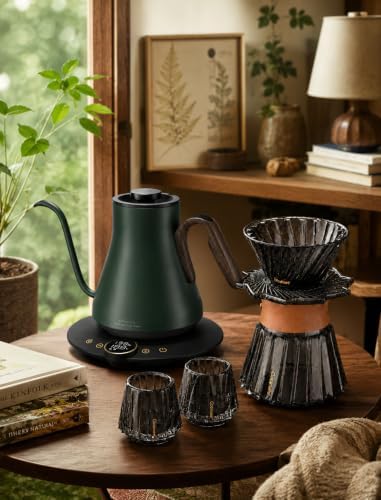 Cocinare Gooseneck Electric Kettle & Pour Over Coffee Set, ±1°F Temperature Control, 1500W 0.9L Kettle, Coffee Dripper, 550 ml / 18.6 oz Server & 2 Tasting Cups - Image 2