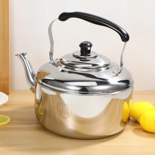 304 Stainless Steel Tea Kettle 6L Whistling Stovetop Kettle with Anti-Scalding Handle Large Diameter Spout Water Boiling for Gas Induction Electric Stoves Home Kitchen - Image 6