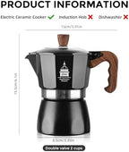 Bincoo Stovetop Espresso Maker 2 Cups - Classic Aluminum Italian Coffee Maker,2Cups Moka Pot for Italian and Cuban Café Brewing, Double Valve Extraction - Image 5