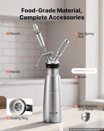 VEVOR Nitro Cold Brew Coffee Maker 17 oz Nitrogen Dispenser System, Home Brew Coffee Keg, Portable Nitrogen Infuser with Dispenser and Pressure Relieving Valve, Gift for Coffee Lovers - Image 3
