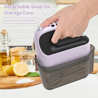 Yomelo 9-Speed Digital Hand Mixer Electric, 400W Powerful DC Motor, Hand Mixer Electric Handheld with Snap-On Storage Case, 5 Stainless Steel Accessories, Beaters, Dough Hooks, Whisk(Purple/Black) - Image 6