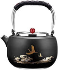Tea Pot 1000ML Kettle 304 Thickened Stainless Steel Teapot Teapot Household Induction Cooker Tea Set Office Tea Room Teapot Teapot for Infuser (Color : B) by UNNS