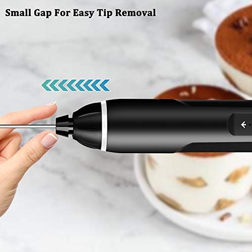 Milk Frother Handheld, 3-Speed USB Rechargeable Electric Coffee Milk Frother, Foam Maker for Latte Cappuccino, Double Whisk Drink Mixer for Frappe Hot Chocolate Cream & Bulletproof Coffee - Image 5