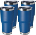 HASLE OUTFITTERS 30oz Stainless Steel Tumbler, Double Wall Vacuum Insulated Travel Mug Tumbler, Durable Insulated Coffee Mug, Gift Box Set (Dark Blue, 4) by HASLEOUTFITTERS