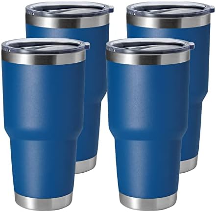HASLE OUTFITTERS 30oz Stainless Steel Tumbler, Double Wall Vacuum Insulated Travel Mug Tumbler, Durable Insulated Coffee Mug, Gift Box Set (Dark Blue, 4) by HASLEOUTFITTERS