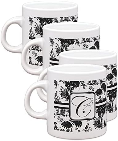 Personalized Toile Single Shot Espresso Cups - Set of 4 by YouCustomizeIt
