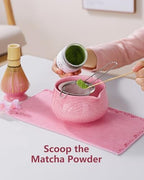 ZENS Premium Matcha Whisk Set, 6pcs Matcha Kit with Matcha Tools, Pink - Image 3