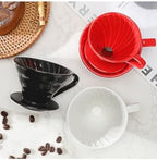 SODEF V60 02 Dripper Ceramic Coffee Brewing Equipment for Pour Over Coffee 660 ml Capacity Red Color appropriate for Baristas and Home Brewers - Image 3