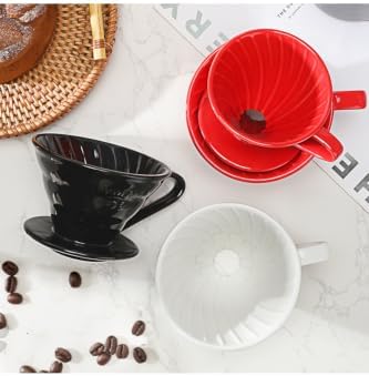 SODEF V60 02 Dripper Ceramic Coffee Brewing Equipment for Pour Over Coffee 660 ml Capacity Red Color appropriate for Baristas and Home Brewers - Image 3
