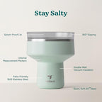REDUCE Saltini 16oz Margarita Tumbler - Insulated Cocktail Glass with Lid - Image 3