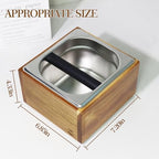Large Acacia Wood Espresso Knock Box with Stainless Steel Interior - Image 5
